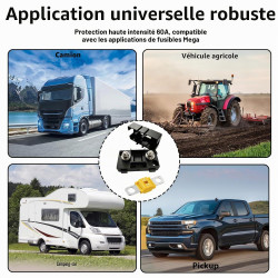 Porte Fusible Voiture avec 2 Fusibles Midi 60A, Porte Fusibles Midi à Courant Élevé, Fusible Voiture Standard, Etanche, pour Voi