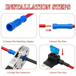 12 Pièces Porte Fusible Adaptateur, 4 Types Add A Circuit Mini/Micro/ Micro2/ Standard, Prise Fusibles 12V/24V avec Fusibles Lam