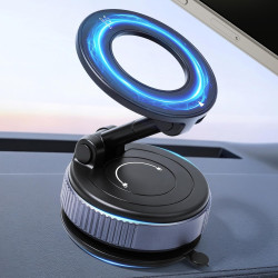 Jewan Support Telephone Voiture pour Magsafe, Porte Telephone Voiture 360° Rotation Support Telephone Voiture Aimanté pour Table