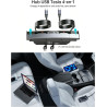 Chargeur de téléphone 4 en 1 Hub USB pour Tesla Model Y 2021-2024 et Model 3 2021-2023 | Tesla Accessories Station d'accueil pou