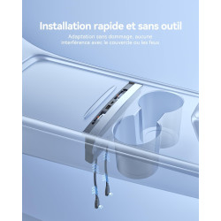 Chargeur de téléphone 4 en 1 Hub USB pour Tesla Model Y 2021-2024 et Model 3 2021-2023 | Tesla Accessories Station d'accueil pou