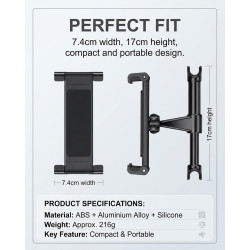 EYVRPAU Support Tablette Voiture, Porte Tablette Téléphone Voiture pour Appui-tête avec Universel Rotation 360° appuie tete voit