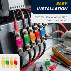 16 pièces fusible MIDI, kit porte-fusible MEGA avec fusibles à vis 32V 20/30/40/50/60/80/100/125A – fusibles haute intensité cod