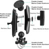 Support AMPS de 1,5" avec double boulon en U pour tubes/rails de 19 à 31 mm, support de taille C en aluminium marine pour chario
