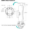 Support AMPS de 1,5" avec double boulon en U pour tubes/rails de 19 à 31 mm, support de taille C en aluminium marine pour chario