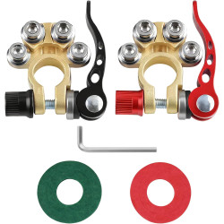 2 Pièces Cosses de Batterie 12V à Serrage Rapide 4 Voies, Cosse Batterie 12V Voiture à Verrouillage Rapide, Connecteur de Type S