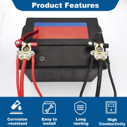 2 Pièces Cosses de Batterie 12V à Serrage Rapide 4 Voies, Cosse Batterie 12V Voiture à Verrouillage Rapide, Connecteur de Type S