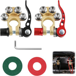 2 Pièces Cosses de Batterie 12V à Serrage Rapide 4 Voies, Cosse Batterie 12V Voiture à Verrouillage Rapide, Connecteur de Type S