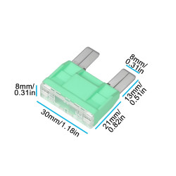 Lot de 2 Fusibles à Grande Lame 32V 30A Compatible avec jcase pour Systèmes Électriques Automobiles remplace OEM 61138367132 A00