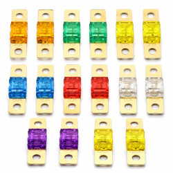 16 Pièces Fusible Voiture, Fusibles Midi Voiture 20A 30A 40A 50A 60A 80A 100A 120A 32V ANS Bolt-on, Mini Fusibles Voiture, Fusib
