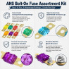 16 Pièces Fusible Voiture, Fusibles Midi Voiture 20A 30A 40A 50A 60A 80A 100A 120A 32V ANS Bolt-on, Mini Fusibles Voiture, Fusib