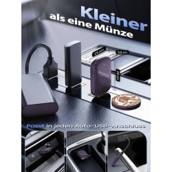 Adaptateur sans Fil CarPlay, Convertisseur CarPlay Filaire vers sans Fil, USB A/C Métal, Compatible iOS 10+, pour Trajets Quotid