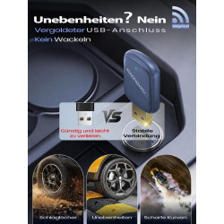 Mini Adaptateur CarPlay sans Fil, Convertisseur USB A/C pour CarPlay Filaire, Compatible iOS 10+, Boîtier Métal pour Voiture, Lo
