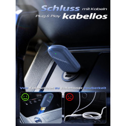 Mini Adaptateur CarPlay sans Fil, Convertisseur USB A/C pour CarPlay Filaire, Compatible iOS 10+, Boîtier Métal pour Voiture, Lo