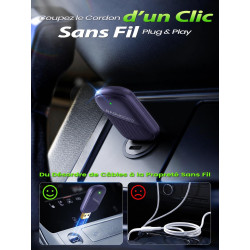 Mini Adaptateur USB A/C pour Apple CarPlay, Convertit CarPlay Filaire en Connexion sans Fil, Boîtier Métal, pour iPhone iOS 10+