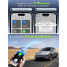 Mini Adaptateur USB A/C pour Apple CarPlay, Convertit CarPlay Filaire en Connexion sans Fil, Boîtier Métal, pour iPhone iOS 10+