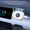 Chargeur intelligent avec arrêt automatique 140 W, adaptateur de charge rapide pour protection contre la surchauffe, matériau AB