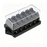Bloc de 6 compartiments DC 12 V-32 V pour voiture, bateau, camping-car, camion – Porte-fusibles fourni avec 6 éléments plats aut