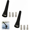 2 PCS 6.5cm Mini Antenne Voiture Courte Universelle FM AM pour Autoradio, Antenne de Toit avec Adaptateurs M4 M5 M6, Réception R