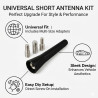 2 PCS 6.5cm Mini Antenne Voiture Courte Universelle FM AM pour Autoradio, Antenne de Toit avec Adaptateurs M4 M5 M6, Réception R