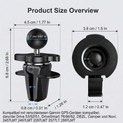 Support de GPS fixé sur la grille d'aération pour GarminDrive 52 51 50 40 61 60 DriveSmart 76 66 55 51 50 61 60 Nuvi Campervan C