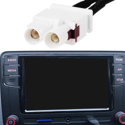 1 pc Fakra 2 Mâle à 1 Femelle Adaptateur d'Antenne Compatible avec Volkswagen rcd330 rcd510 rcn210 Compatible avec Desay MIB Rad