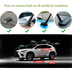 Antenne Requin Voiture pour Peugeot 308/Peugeot 206/Peugeot 207 CC | Amélioration signal radio,Puce haute efficacité,Bague caout
