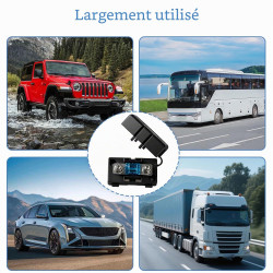 2 Porte-Fusibles Midi pour Voiture avec 2 Fusibles 60A, 2 Bornes, ANS Porte-Fusible Auto avec Vis M5 et Couvercle de Protection,