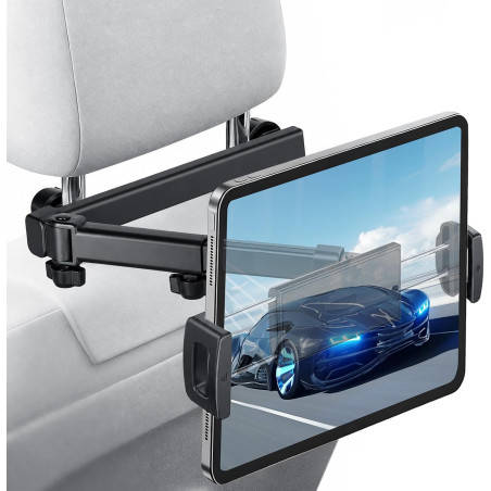 VINATO Support Tablette Voiture Appuie-Tête, Rotation 360°, Bras Télescopique, Compatible Tablettes et Smartphones 4,7-13 Pouces