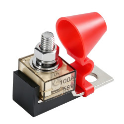 RUIZHI Bornes porte-fusibles à boulon simple avec 100 A 58 V pour batterie de camion, alimentation camping-car, bateau, voiture