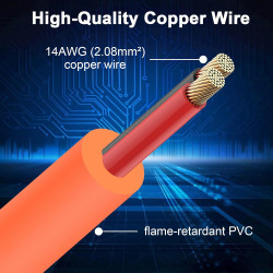 Câble de charge de voiture avec allume-cigare vers prise cc, 2 m, 14 awg, 12 v/24 v, 15 a, compatible avec jackery, bleutti, ank