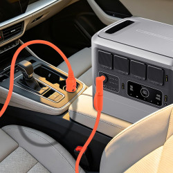 Câble de charge de voiture avec allume-cigare vers prise cc, 2 m, 14 awg, 12 v/24 v, 15 a, compatible avec jackery, bleutti, ank