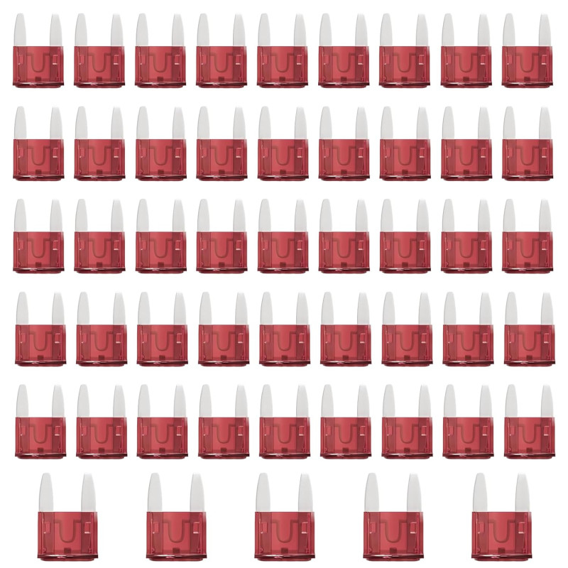 50 Pièces 10A Mini Fusible Voiture,Micro Fusible Voiture pour Auto Standard 10A,10Amp MINI Fusibles pour Auto Moto Automobile Ca