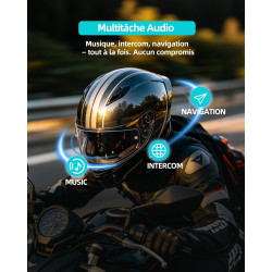 Blaise v6 plus intercom moto duo pour 2 casques, 2 à 6 motards système de communication casque, portée 1000 m, bleutooth 5.3, pa