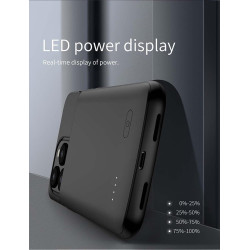 ELLENNE Coque avec batterie intégrée pour iPhone 16 7 000 mAh | Coque avec batterie intégrée pour iPhone 6 6S 7 8 Plus X XR XS M