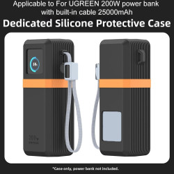Coque de protection en silicone pour batterie externe uvert 200 w 25 000 mah, étui antidérapant avec design résistant aux chocs,