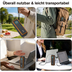 Étui de protection en silicone compatible avec anker laptop powerbank 25000 mah, résistant aux chocs et aux rayures, avec fentes