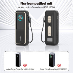 Étui de protection en silicone compatible avec Anker Laptop Powerbank 25000 mAh, résistant aux chocs et aux rayures, avec fentes