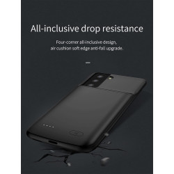 ELLENNE Coque fine avec batterie intégrée pour Samsung S21+ Plus 5 000 mAh | Coque avec batterie intégrée pour Samsung S20 S21 S