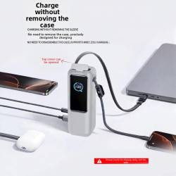 Silic ive Coque pour Anker Zolo Power Bank 25000mAh, Coque de sécurité pour chargeur portable 165W avec design antichoc (Transpa