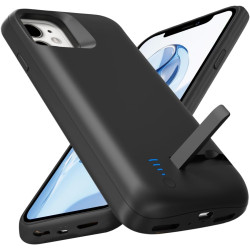 Coque batterie pour iPhone 11 (6,1", 6 800 mAh), fine et rechargeable, charge rapide, coque de protection portable avec batterie
