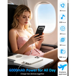 Coque de protection pour Samsung Galaxy S10 - 6000 mAh - Fin et rechargeable - Étui de chargement de batterie de secours - Coque