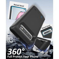 Coque de protection pour Samsung Galaxy S10 - 6000 mAh - Fin et rechargeable - Étui de chargement de batterie de secours - Coque
