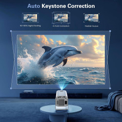 [app intégrée] vidéoprojecteur 4k 1080p, mini projecteur portable wifi 6 et bleutooth 5.4, projecteur full hd 1080p auto keyston