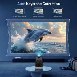 [app intégrée] vidéoprojecteur 4k 1080p, mini projecteur portable wifi 6 et bleutooth 5.4, projecteur full hd 1080p auto keyston