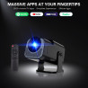 [app intégrée] vidéoprojecteur 4k 1080p, mini projecteur portable wifi 6 et bleutooth 5.4, projecteur full hd 1080p auto keyston