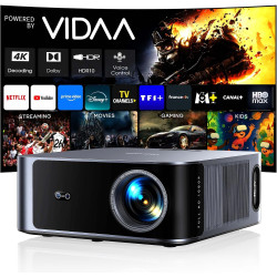 Videoprojecteur 4k【vidaa os | 2000 ansi | dolby audio 40w】 toptro retroprojecteur 4k supporté, auto focus/keystone, contrôle voc