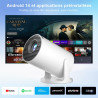 Salange mini projecteur compatible 4k, videoprojecteur intelligent android 14 wifi6 et bleutooth 5.4, pico projecteur portable a