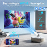 Salange mini projecteur compatible 4k, videoprojecteur intelligent android 14 wifi6 et bleutooth 5.4, pico projecteur portable a