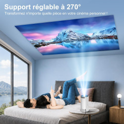 Salange mini projecteur compatible 4k, videoprojecteur intelligent android 14 wifi6 et bleutooth 5.4, pico projecteur portable a